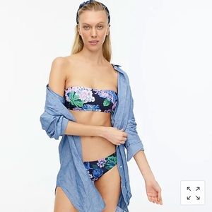 NWT J.Crew Bandeau Bikini Top in Retro Floral